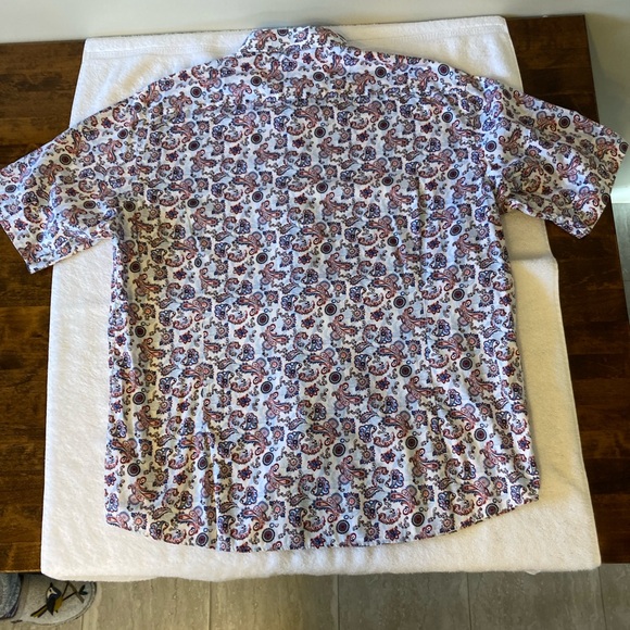 Blu by Polifroni men’s dress shirt, short sleeved paisley pattern size 2XL - Picture 3 of 3
